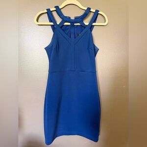 Guess Cobalt Blue Strappy Sheath Mini Dress